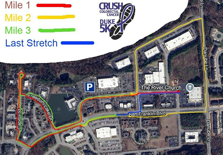 2025 CRUSH Colorectal Cancer 5K map