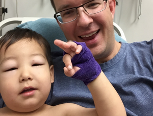 Little boy in hospital