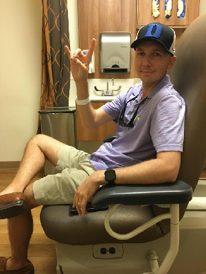 Jon at the Duke Brain Tumor Clinic on September 12,2018. We had just gotten the good news that his MRI was stable!