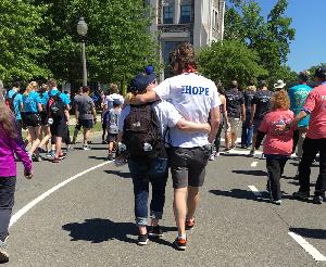 Bryan walking as a SURVIVOR at the 2019 Angels Among Us.