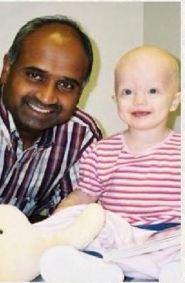 Me and my pediatric oncologist, Dr. Sri Gururangan