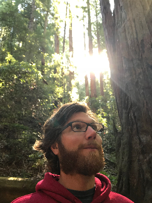 Bryan among the redwood trees at Muir Woods